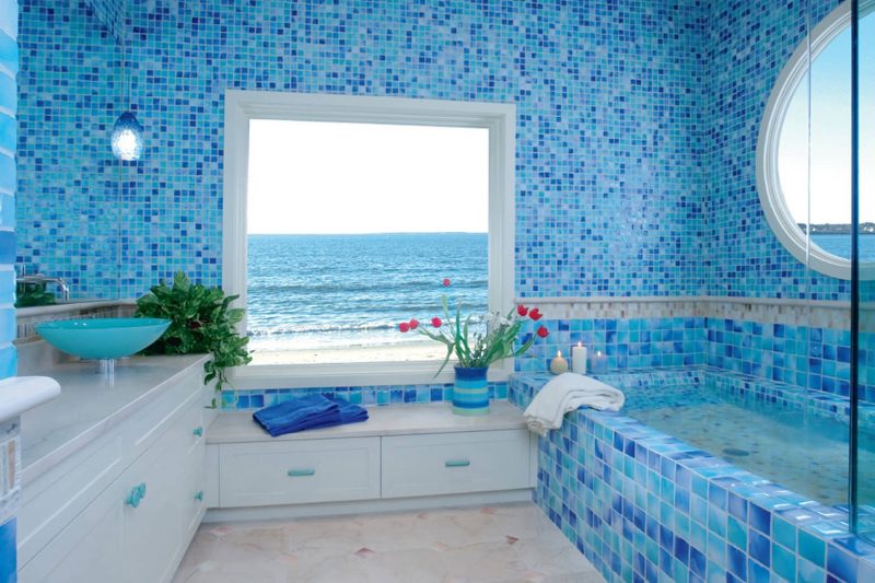 Морской стиль в интерьере ванной